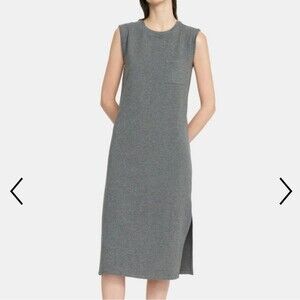 Theory gray muscle tank lagenlook dress med rubric quiet luxury old money soft